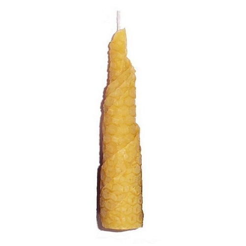 Small Triple Spiral Beeswax Candle (Single Colour) 10cm/4 inch