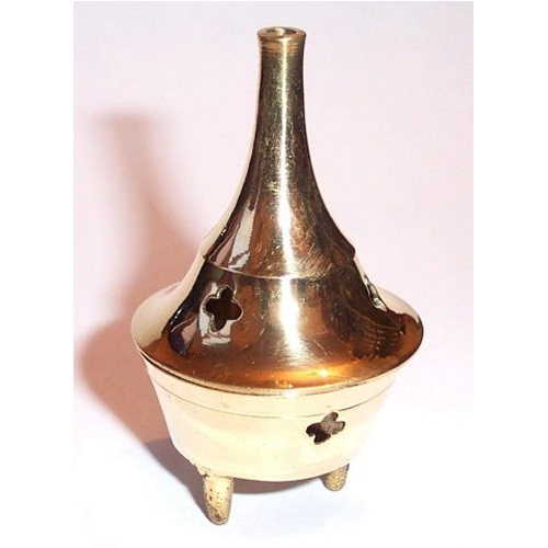 Small Brass Incense Cone and Stick Burner (ixa14)