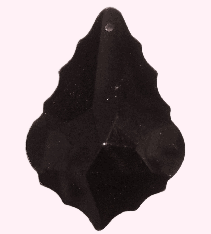 Black Leaf Drop Crystal (50mm) - Click Image to Close