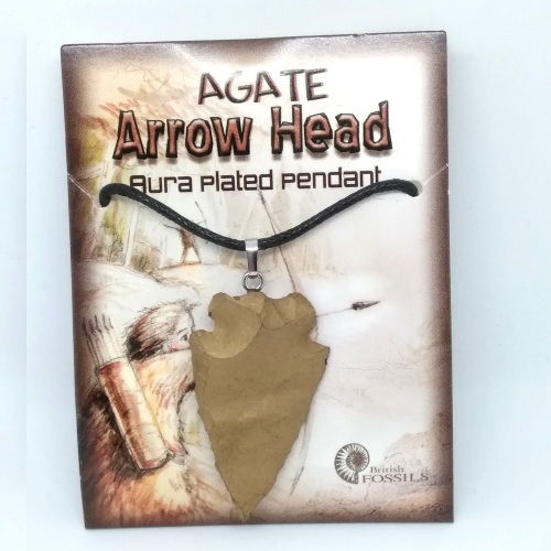 AURA AGATE Arrowhead Pendant (a)