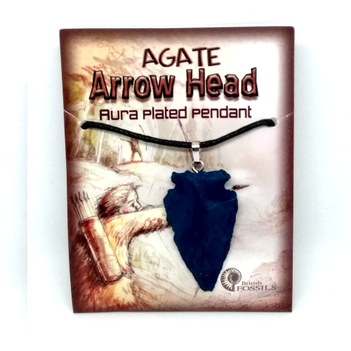 AURA AGATE Arrowhead Pendant (b)