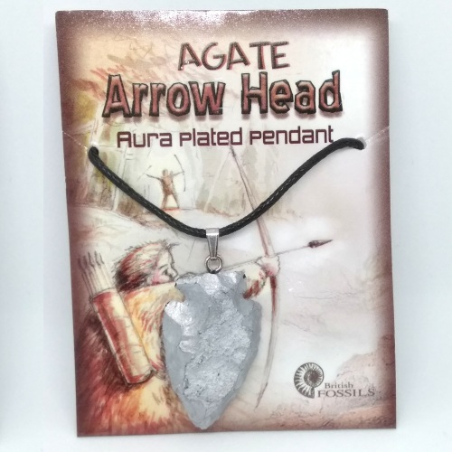 AURA AGATE Arrowhead Pendant (c )