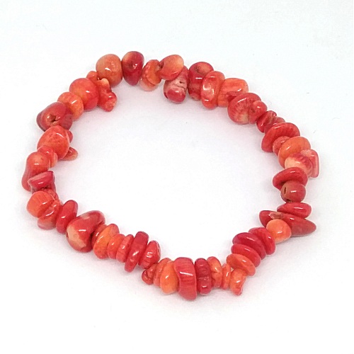 RED CORAL Chip Bracelet - Click Image to Close