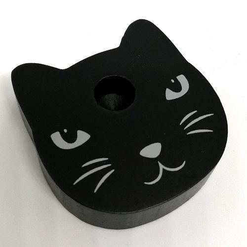 Black Cat Spell Candle Holder - Click Image to Close