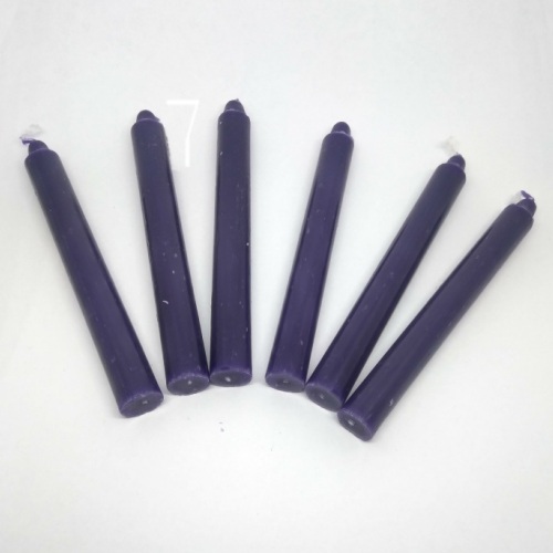 6 x PURPLE Solid Colour Candle - Click Image to Close
