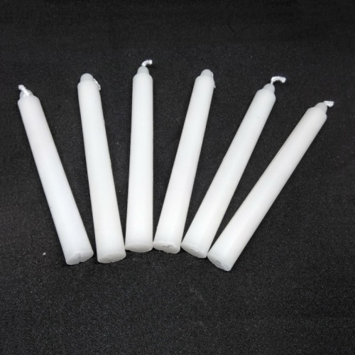 6 x WHITE Solid Colour Candle