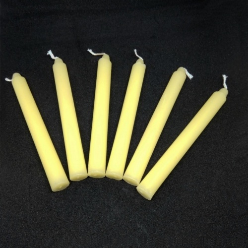 6 x YELLOW Solid Colour Candle