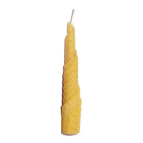 Small Double Spiral Beeswax Candle (Single Colour) 10cm/4 inch