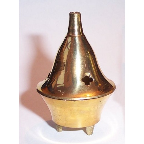 Small Brass Incense Cone and Stick Burner (ixa17)
