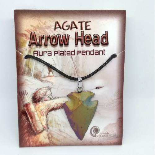 AURA AGATE Arrowhead Pendant (e)