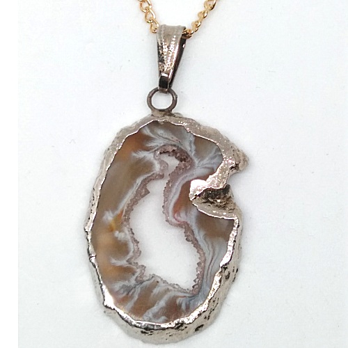 AGATE DRUZY GEODE Pendant (a)