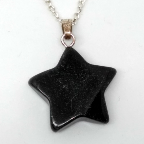 BLACK AGATE Star Pendant