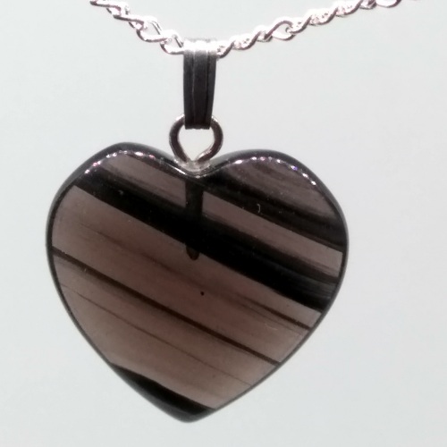 MIDNIGHT LACE OBSIDIAN HEART Pendant - Click Image to Close