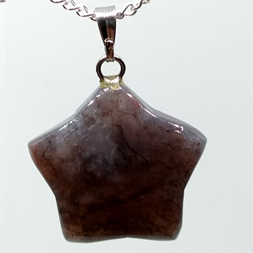 MOSS AGATE Star Pendant (d) - Click Image to Close