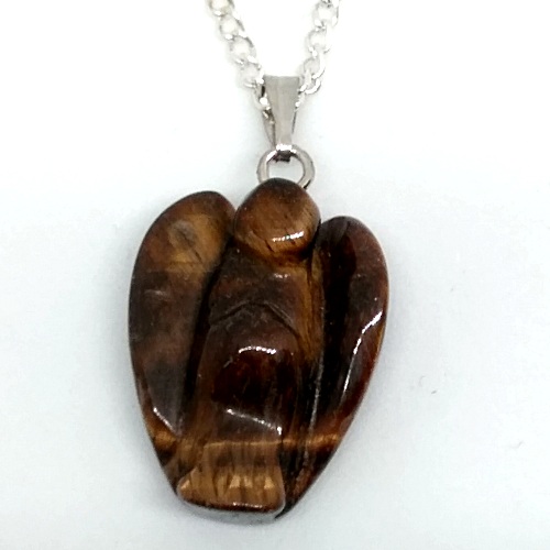 TIGERS EYE Angel Pendant (x) - Click Image to Close