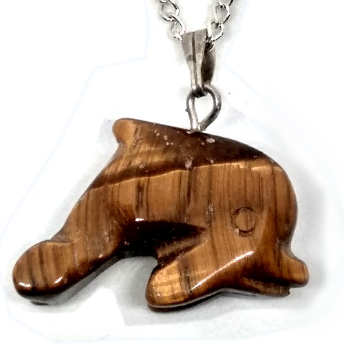 TIGERS EYE Dolphin Pendant - Click Image to Close
