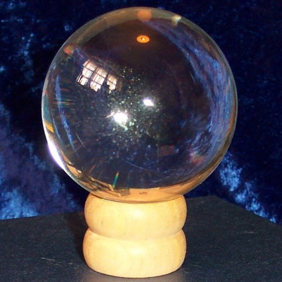 80mm Crystal Ball with wooden stand and gift box - Click Image to Close