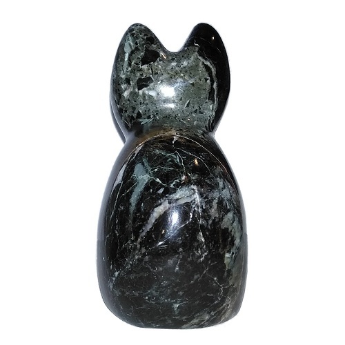 BLACK AND WHITE MARBLE CAT FIGURINE 8cm (3 inches) (m) - Click Image to Close