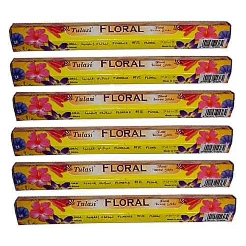Tulasi FLORAL Incense Sticks - BARGAIN 6 PACK - Click Image to Close